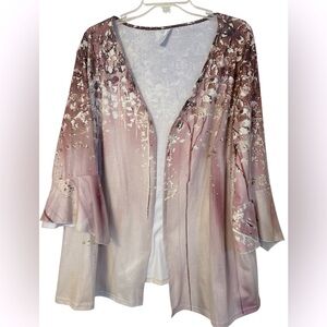 Zolucky pink and cream satiny overpiece, size 4X